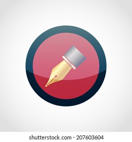 Ink pen Icon Isolated on White Background