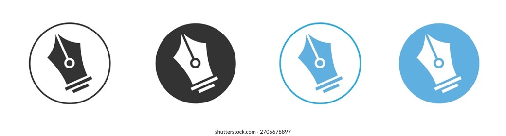 Conjunto de diseño de Plantilla de logotipo de icono de pluma de tinta
