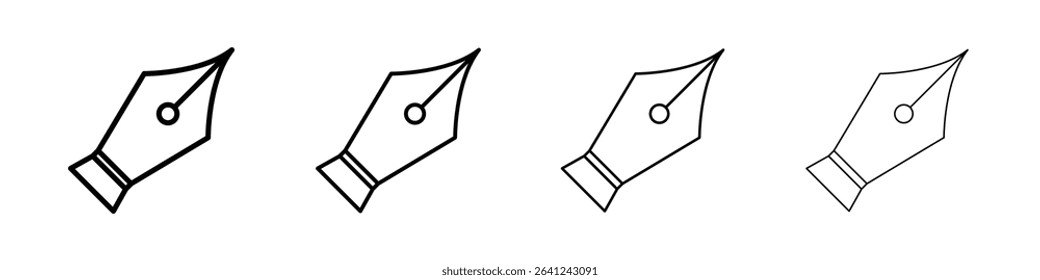 Ink pen icon Outline sign symbol set