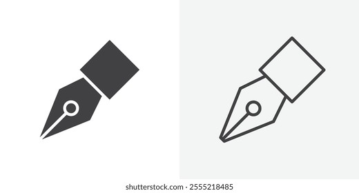 Ink pen icon. outlined vector style.