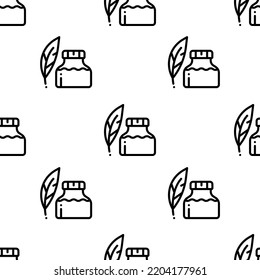 ink pen icon pattern. Seamless ink pen pattern on white background.