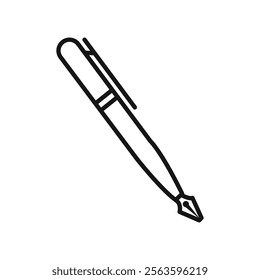 Ink pen icon Simple thin line flat symbol