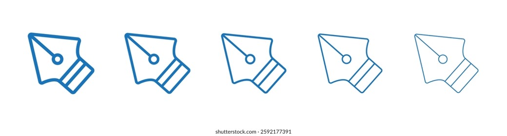 Ink pen icon Symbol collection thin outline set