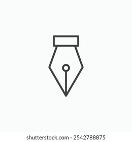 Ink pen icon in thin outlined.