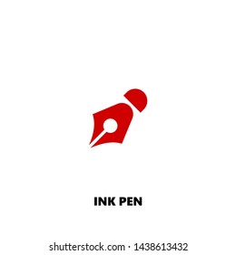 ink pen icon. ink pen vector design. sign design. red color