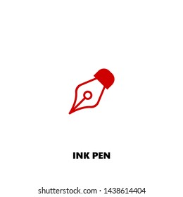 ink pen icon. ink pen vector design. sign design. red color