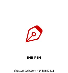 ink pen icon. ink pen vector design. sign design. red color