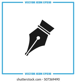 Ink Pen icon vector EPS 10, abstract signs  flat design,  illustration modern isolated badge for website or app - stock info graphics