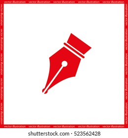 Ink Pen icon vector EPS 10, abstract signs  flat design,  illustration modern isolated badge for website or app - stock info graphics