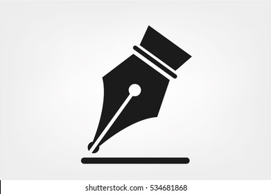 Ink Pen icon vector EPS 10, abstract signs  flat design,  illustration modern isolated badge for website or app - stock info graphics.
