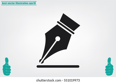 Ink Pen icon vector EPS 10, abstract signs  flat design,  illustration modern isolated badge for website or app - stock info graphics
