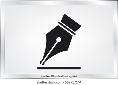 Ink Pen icon vector EPS 10, abstract signs  flat design,  illustration modern isolated badge for website or app - stock info graphics.