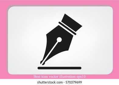 Ink Pen icon vector EPS 10, abstract signs  flat design,  illustration modern isolated badge for website or app - stock info graphics.