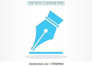 Ink Pen icon vector EPS 10, abstract signs  flat design,  illustration modern isolated badge for website or app - stock info graphics 