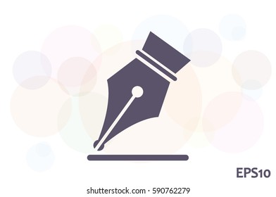 Ink Pen icon vector EPS 10, abstract signs  flat design,  illustration modern isolated badge for website or app - stock info graphics 