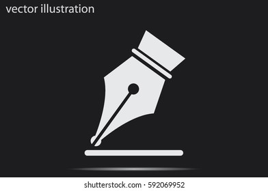Ink Pen icon vector EPS 10, abstract signs  flat design,  illustration modern isolated badge for website or app - stock info graphics.