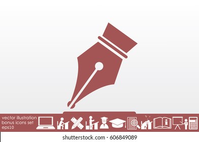 Ink Pen icon vector EPS 10, abstract signs  flat design,  illustration modern isolated badge for website or app - stock info graphics.