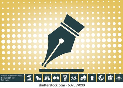 Ink Pen icon vector EPS 10, abstract signs  flat design,  illustration modern isolated badge for website or app - stock info graphics.