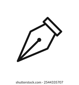 Ink pen icon Vector flat thin line illustration