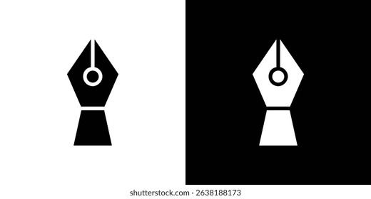 Ink pen icon Vector in flat style. Collection silhouettes