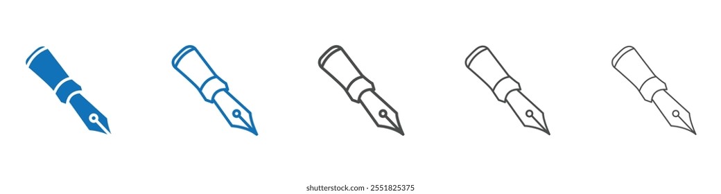 Ink pen icon vector set collection for web