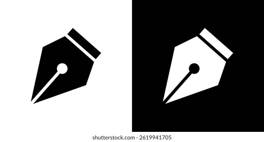 Ink pen icon vector, solid logo illustration, pictogram