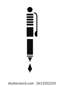 Ink pen icon. Write tools, minimalist stationery graphic