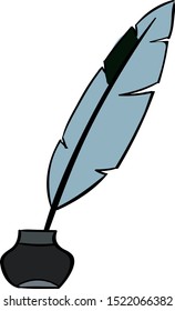 Ink with pen, illustration, vector on white background.