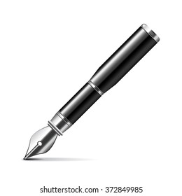 Ink pen isolated on white photo-realistic vector illustration