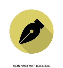 ink pen pen long shadow icon. Simple glyph, flat vector of web icons for ui and ux, website or mobile application