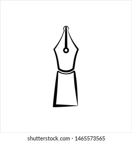 Ink Pen Nib Icon Vector Art Illustration
