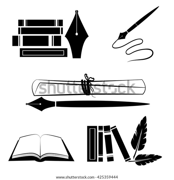 Ink Pen Nibs Vector Set Vintage Stock Vector (Royalty Free) 425359444