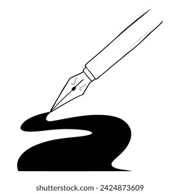 ink pen outline hand drawn illustration