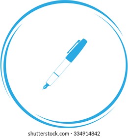 Farbstift und Bleistift. Internetknopf. Vektorsymbol.