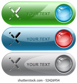 Ink pen and pencil. Vector internet buttons.