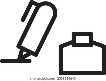 Ink Pen Pot Outline Icon