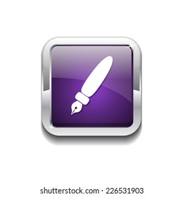 Ink Pen Purple Vector Icon Button