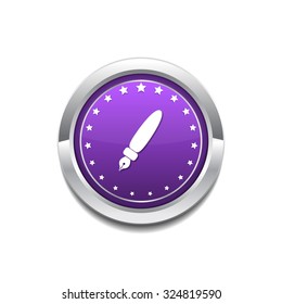 Ink Pen Purple Vector Icon Button