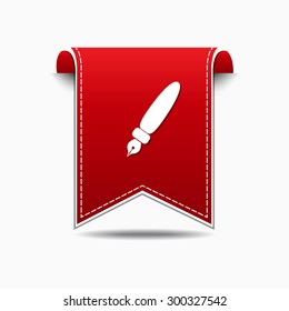 Ink Pen Red Vector Icon Design
