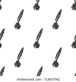 Ink with pen seamless pattern. Vector illustration for backgrounds