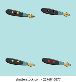 el set de lápiz de tinta es una caricatura vectorial, un doodle lindo con un tema escolar.
Perfecto para el diseño de camisetas, mercadería, pegatinas, logotipos, emojis, etc.
