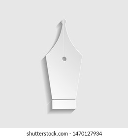 Ink Pen sign. Paper style icon. Illustration.