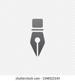 ink pen, simple icon. On grid background
