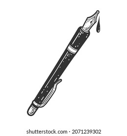 ink pen sketch engraving vector illustration. T-shirt apparel print design. Scratch board imitation. Black and white hand drawn image.