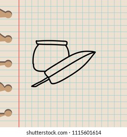 ink and pen sketch icon. Element of education icon for mobile concept and web apps. Outline ink and pen sketch icon can be used for web and mobile on school notebook