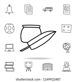 ink and pen sketch icon. Element of education icon for mobile concept and web apps. Outline ink and pen sketch icon can be used for web and mobile