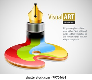 ink pen as symbol of visual art vector illustration