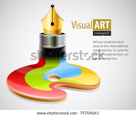 ink pen as symbol of visual art vector illustration