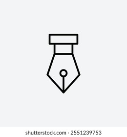 Ink pen thin liner icon isolated.