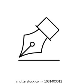 ink pen tool line vector black icon